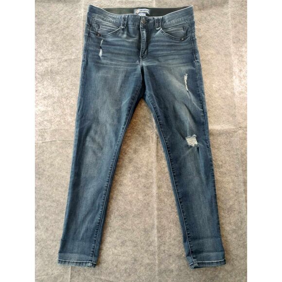 Democracy Jeans Ab Solution Absolution Stretch Skinny Distressed Womens Size 14 - Picture 1 of 6